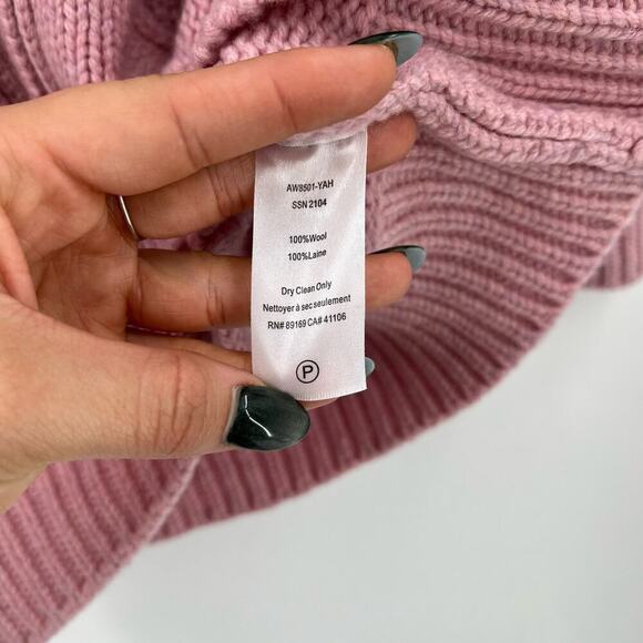 ATM Anthony Thomas Melillo Cable Knit Cardigan Sweater Pink Wool Button Med NEW - Picture 8 of 9